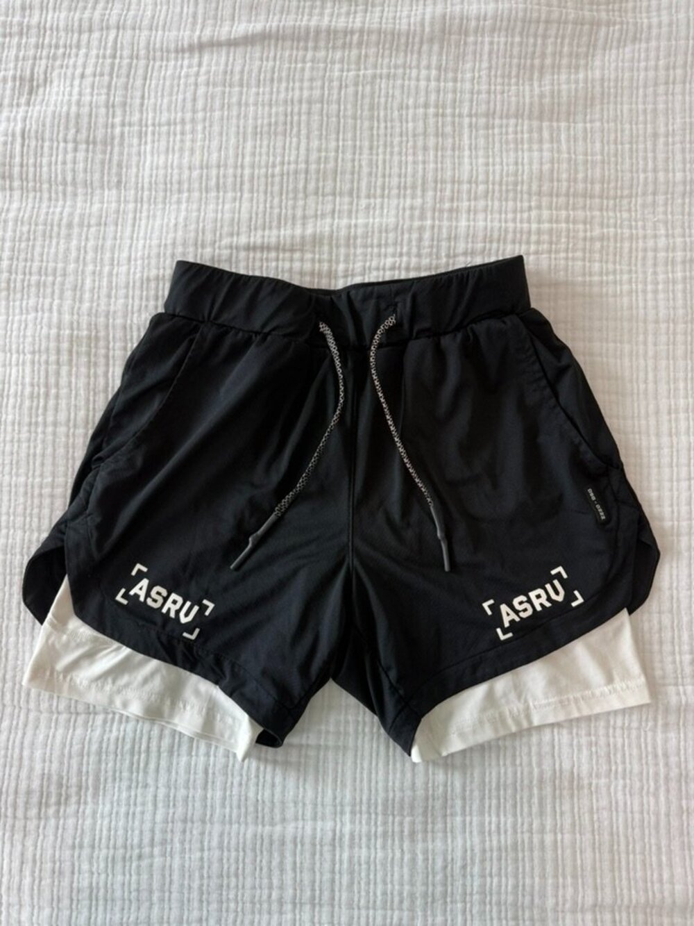 ASRV Silver-Lite 5" Liner Short Black White DSG-0222 Men's S